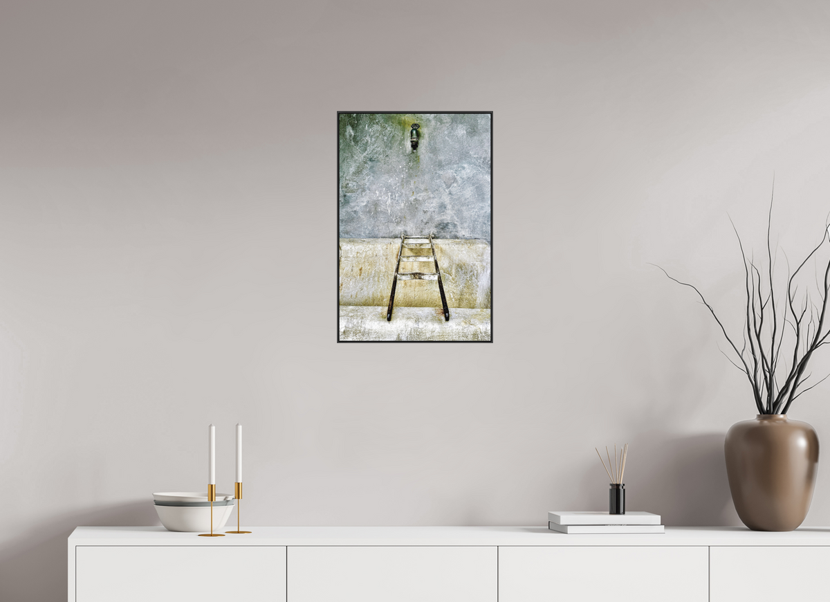 40 x 60 cm, Foto-Druck auf Alu-Dibond, ArtBox aus Aluminium, Schwarz 23 Spuren der Zeit 03 Leiter zum Licht