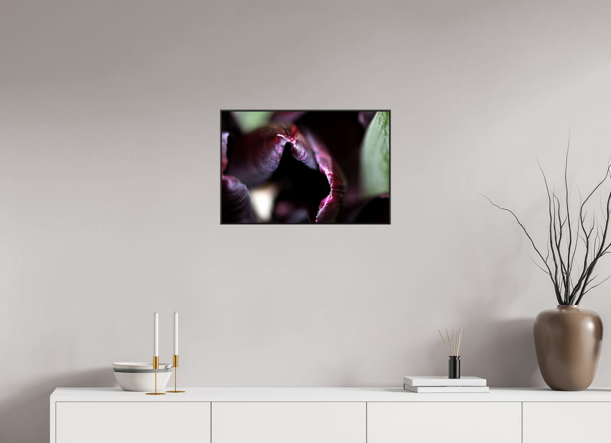 60 x 40 cm, Foto-Abzug hinter Acrylglass Glänzend, ArtBox aus Aluminium (Schwarz) 06a Dunkles Leuchten