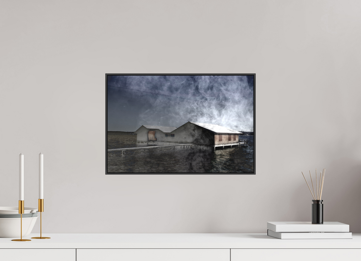 45 x 30 cm, Foto-Druck auf Alu-Dibond, ArtBox aus Aluminium, 25 mm Profiltiefe, Schwarz 30 Überlagerte Stille
