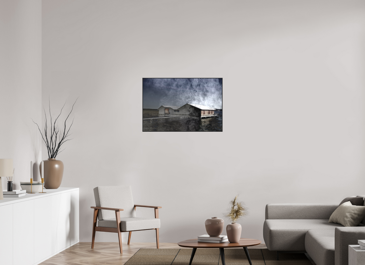 90 x 60 cm, Foto-Druck auf Alu-Dibond, ArtBox aus Aluminium, 25 mm Profiltiefe, Schwarz 30 Überlagerte Stille