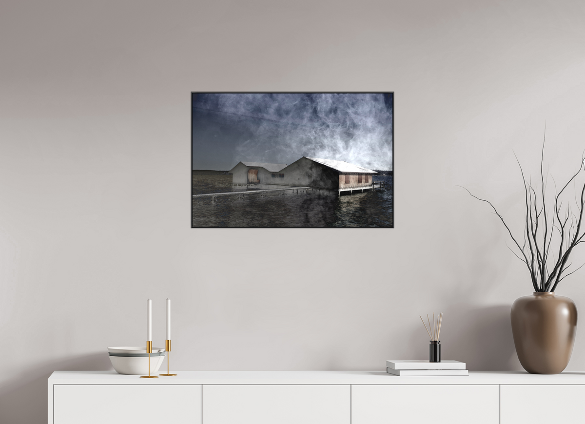75 x 50 cm, Foto-Druck auf Alu-Dibond, ArtBox aus Aluminium, 25 mm Profiltiefe, Schwarz 30 Überlagerte Stille