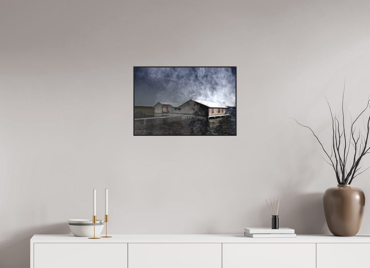 60 x 40 cm, Foto-Druck auf Alu-Dibond, ArtBox aus Aluminium, 25 mm Profiltiefe, Schwarz 30 Überlagerte Stille